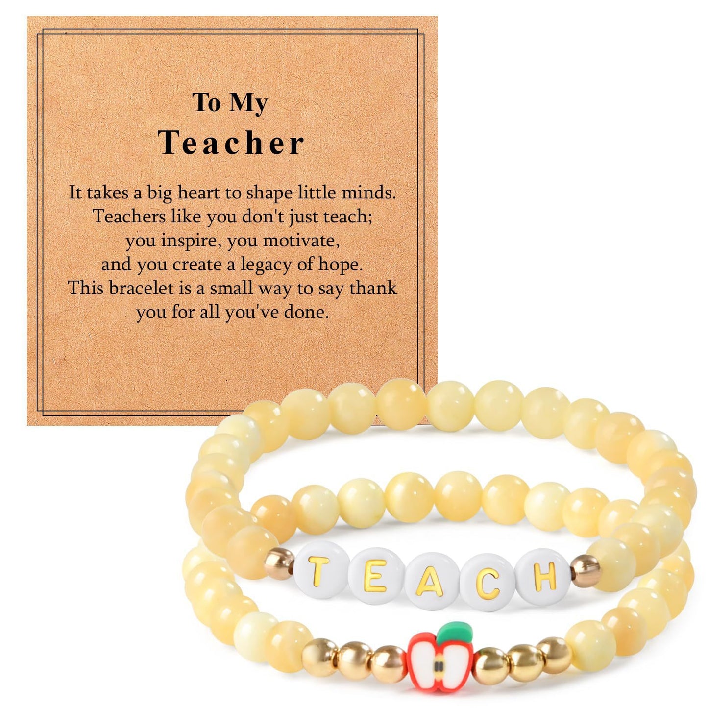 Sweet Elegant Letter Agate Beaded Bracelet for Women