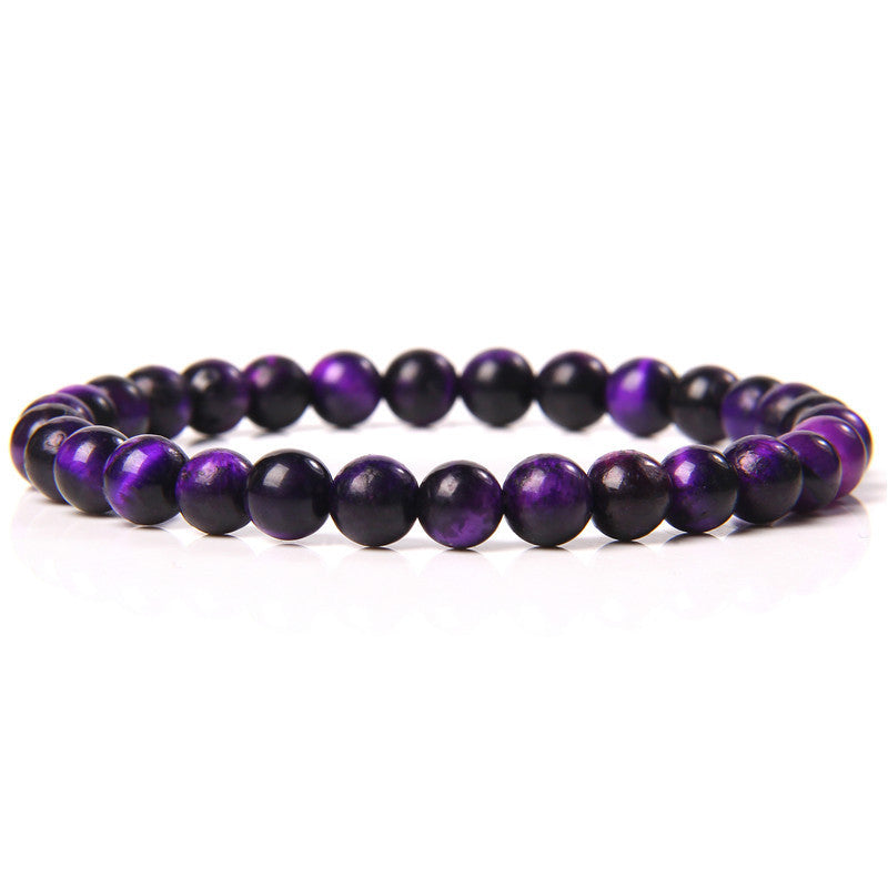 Sweet Natural Gemstone Round Beaded Stretch Bracelet Unisex