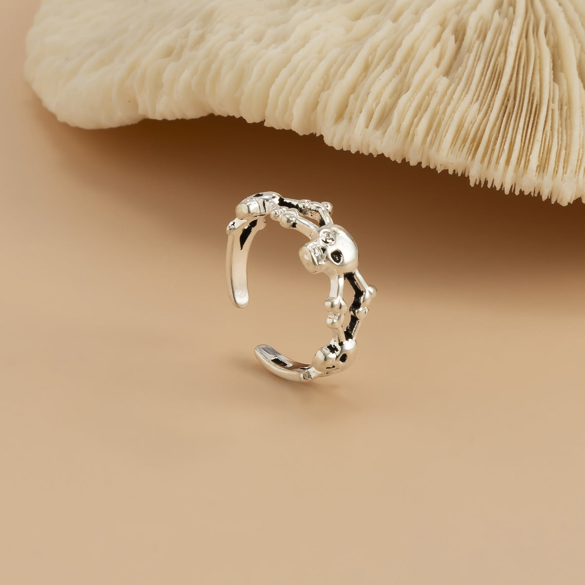 Anello Minimalista con Piede Scheletro Vintage per Donna, Lega, Design Geometrico Vuoto, Gioiello per Caviglia