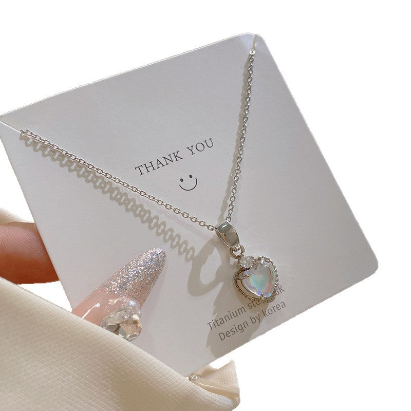 Minimalist Gold Plated Heart Titanium Steel Necklace for Unisex