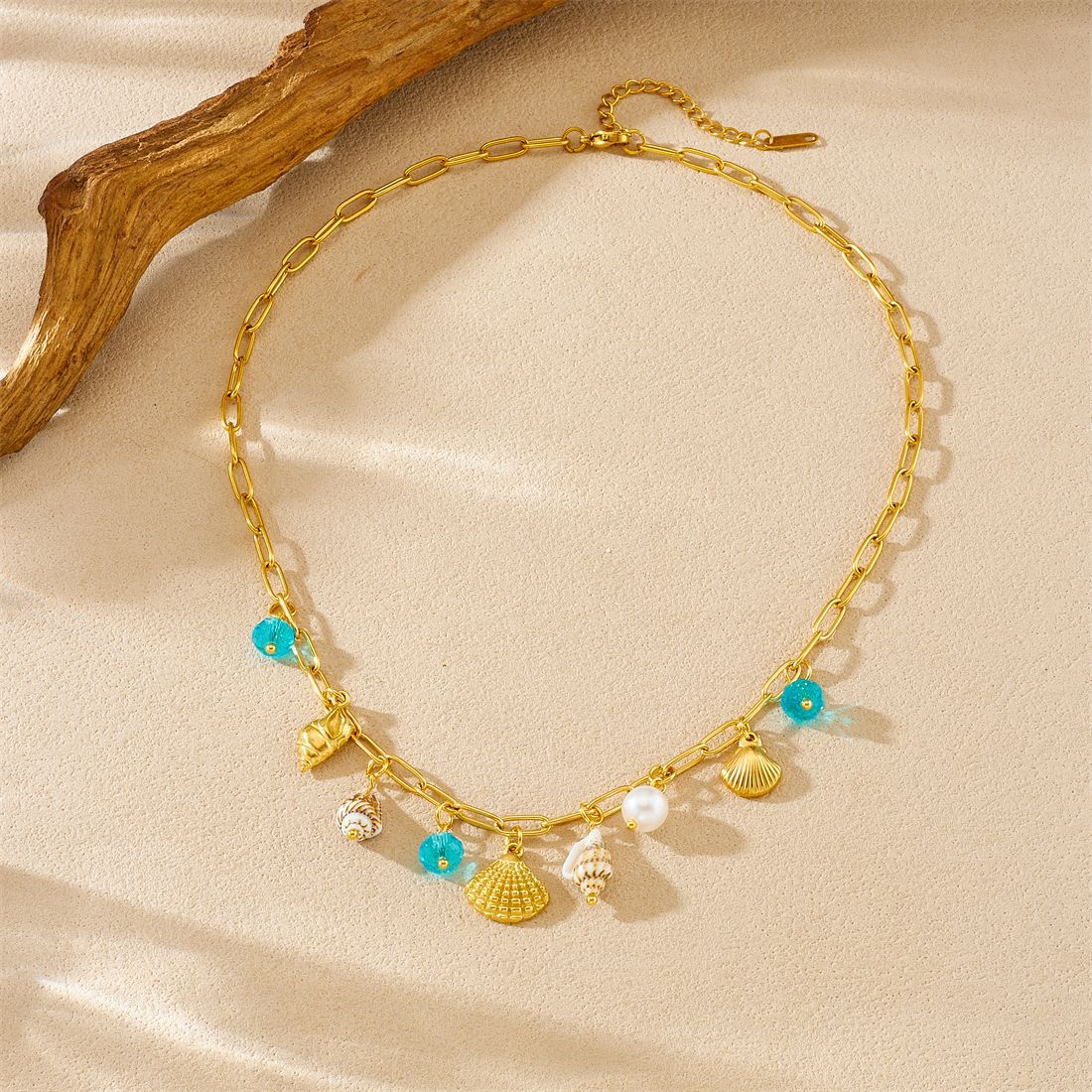 Sweet Gold Plated Animal Stainless Steel Pendant Curb Chain Necklace for Women