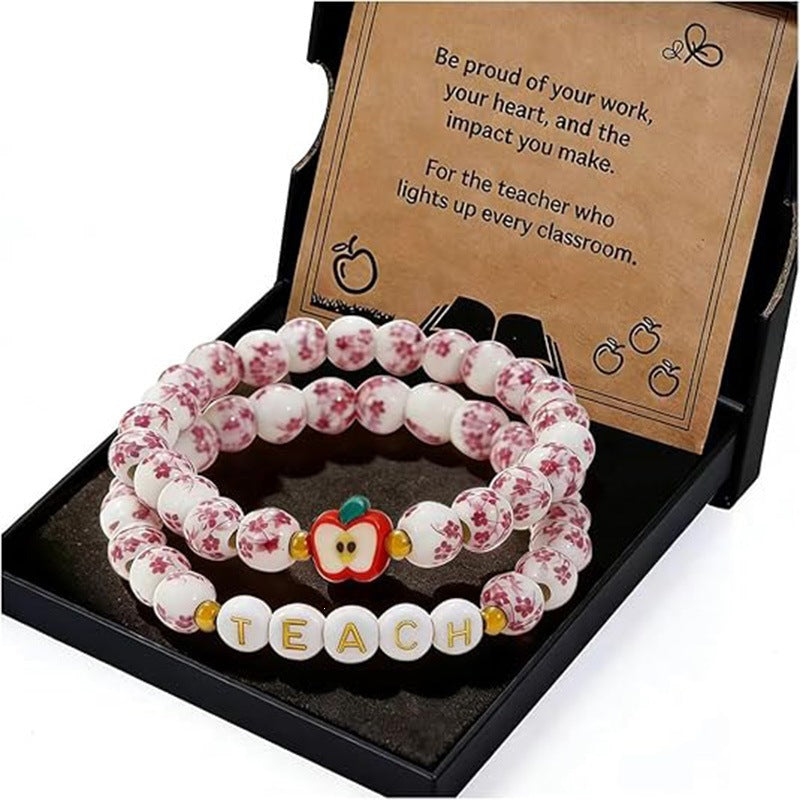 Fashion Geometric Apple Ceramic Bracelet for Women