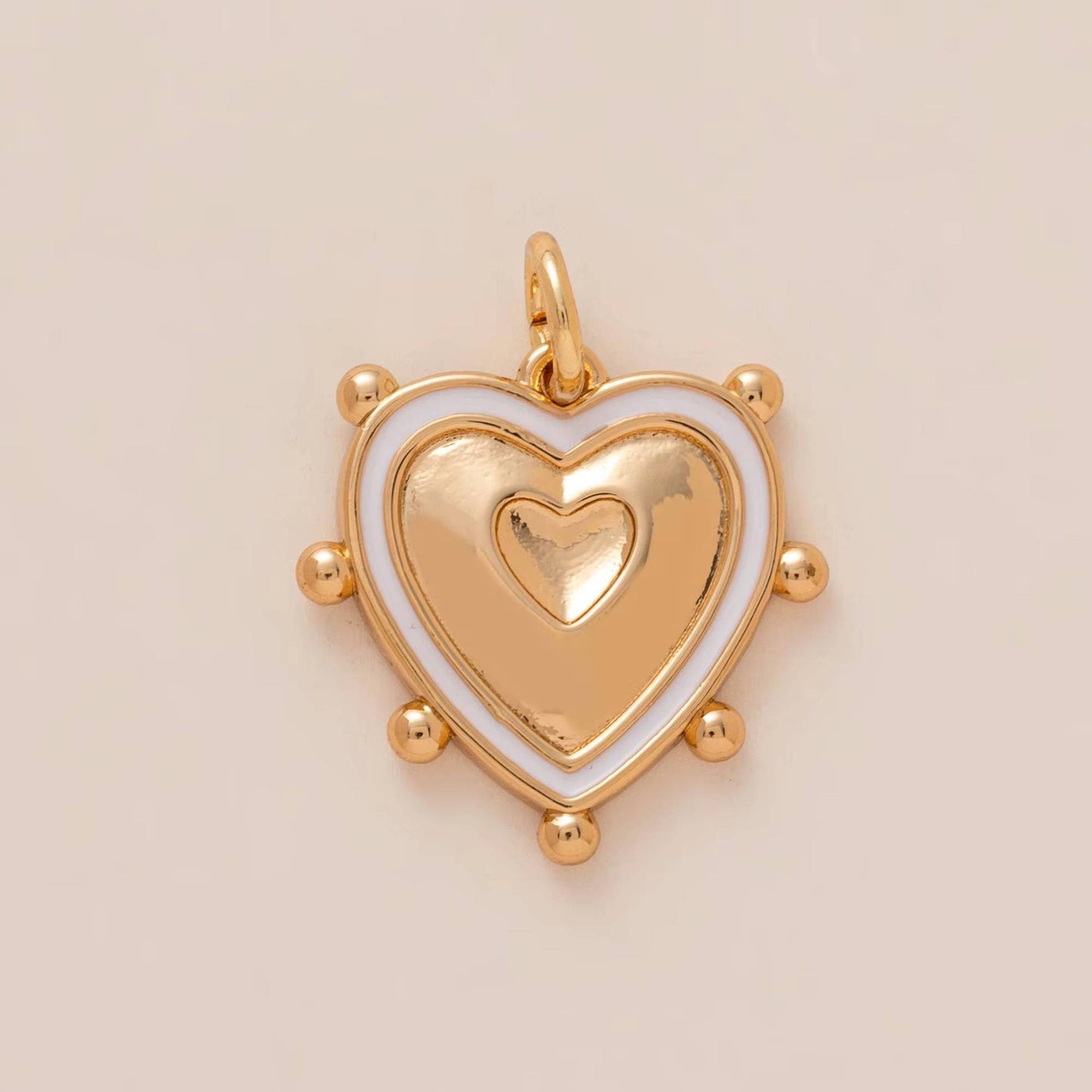 Sweet Gold Plated Brass Heart Geometric DIY Charm Bar Corn Chain Necklace Unisex 9g