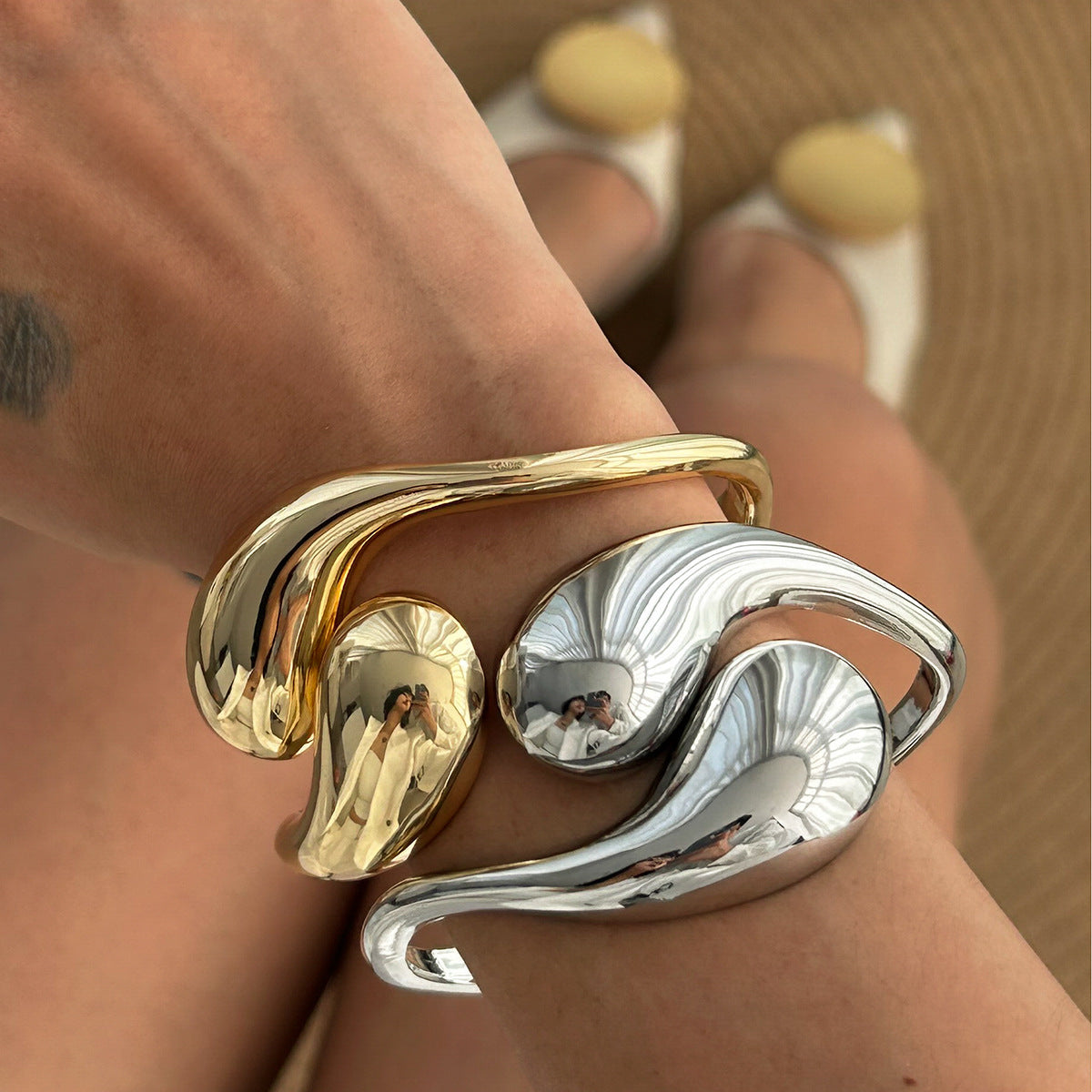 Casual Irregular Teardrop Zinc Alloy Plated Bracelet Set