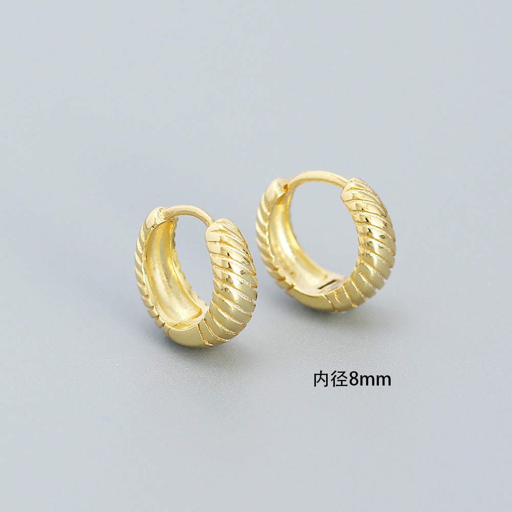 Orecchini a Cerchio Minimalisti Placcati Geometrici in Argento Sterling 925