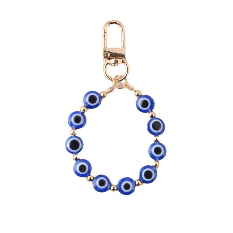 Vintage Ethnic Resin Evil Eye Keychain Pendant Charm