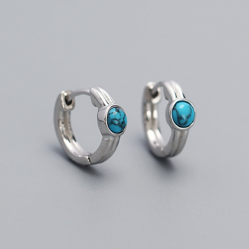Orecchini a clip geometrici minimalisti in argento sterling S925 placcati per donna