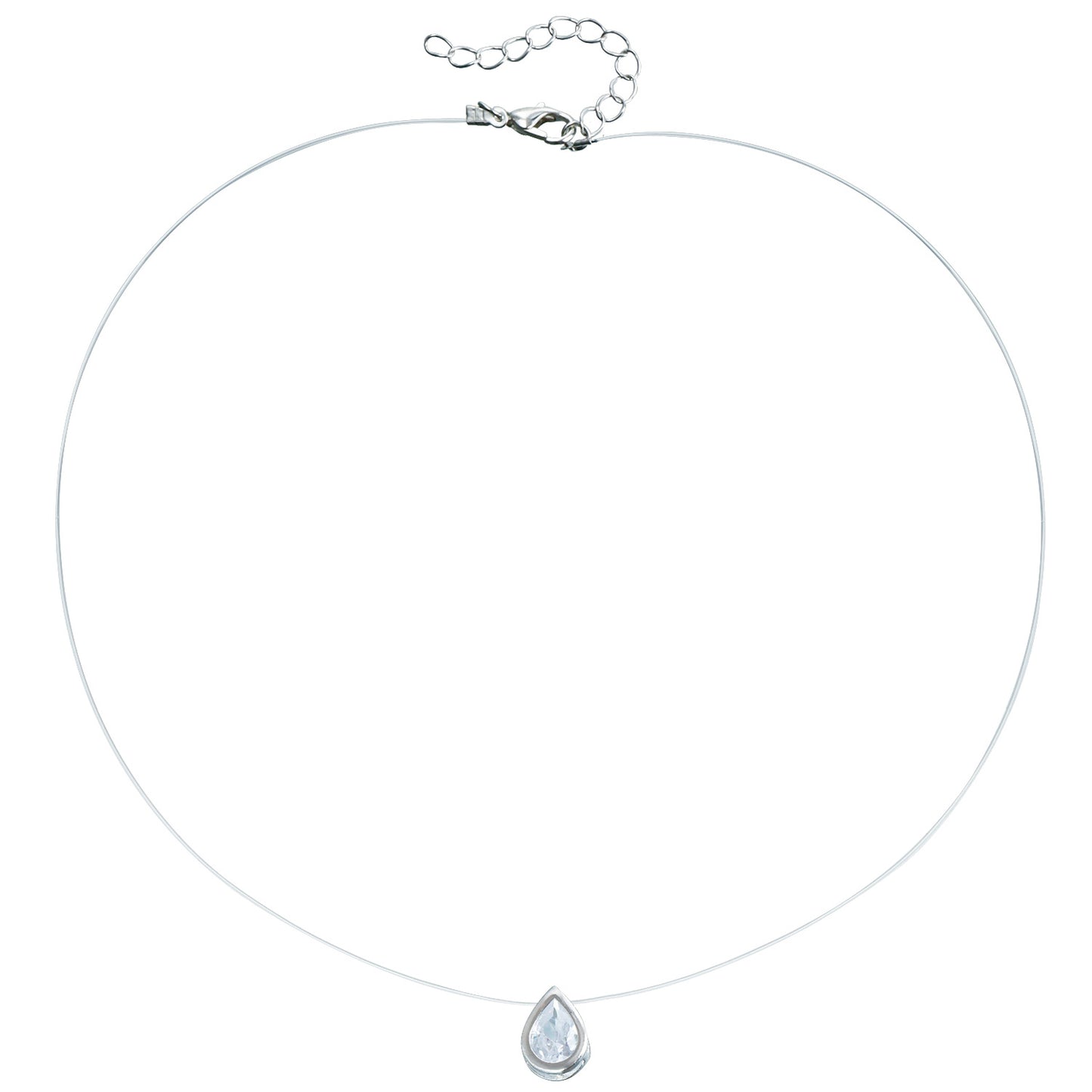 Minimalist Geometric Alloy Necklace with Clear Crystal and Cubic Zirconia Inlay for Women