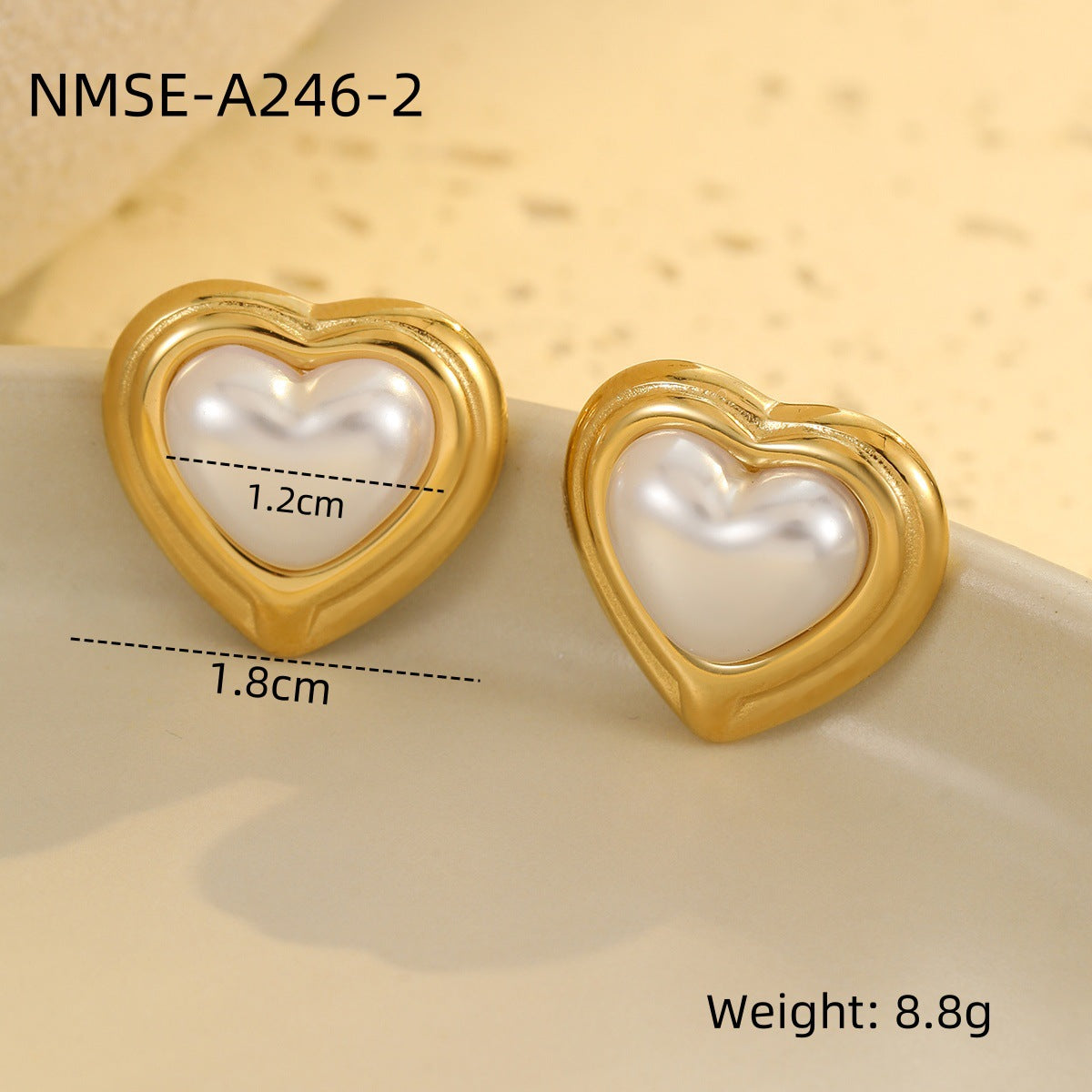 Fashion Minimalist Heart-Shaped Stainless Steel Earrings with 18K Gold Plating for Women