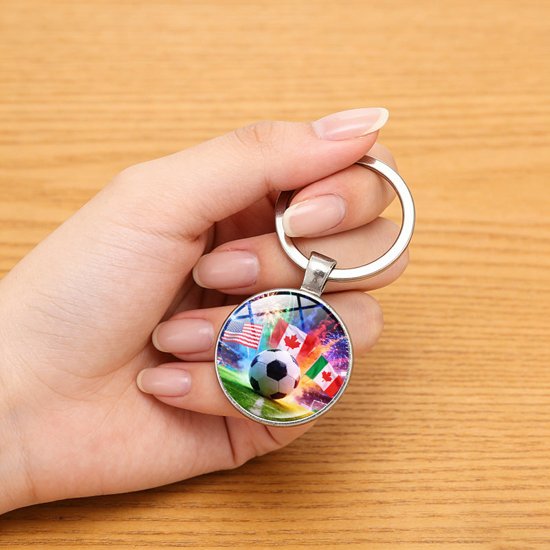 Portachiavi commemorativo in lega di zinco Coppa del Mondo 2026 Regalo creativo