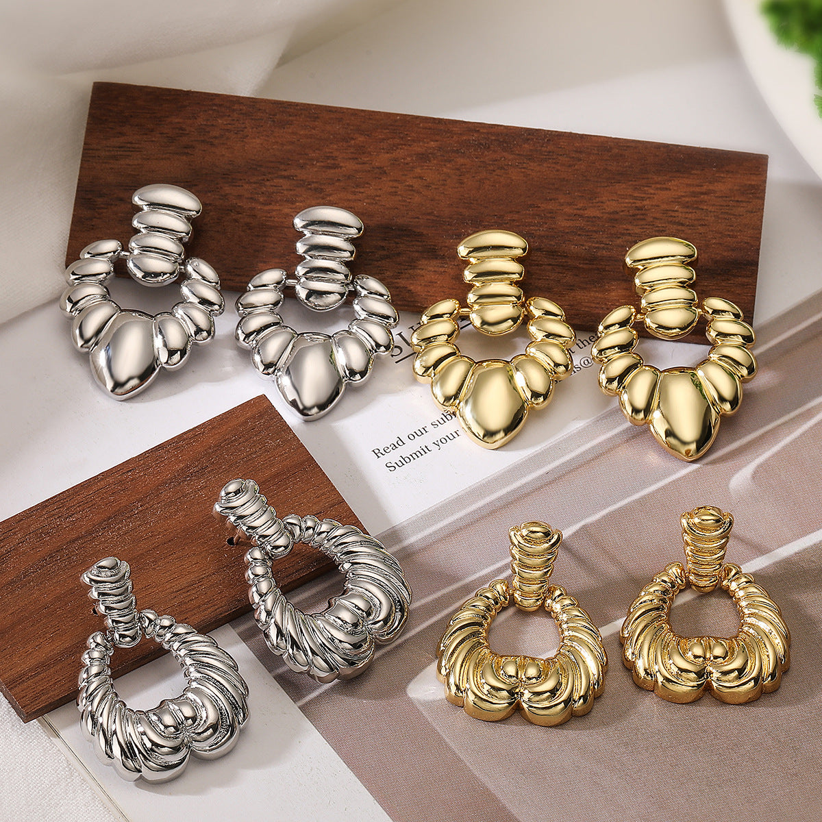 Minimalist Irregular Geometric Copper Earrings for Women with Vintage and Fashion-Forward Appeal