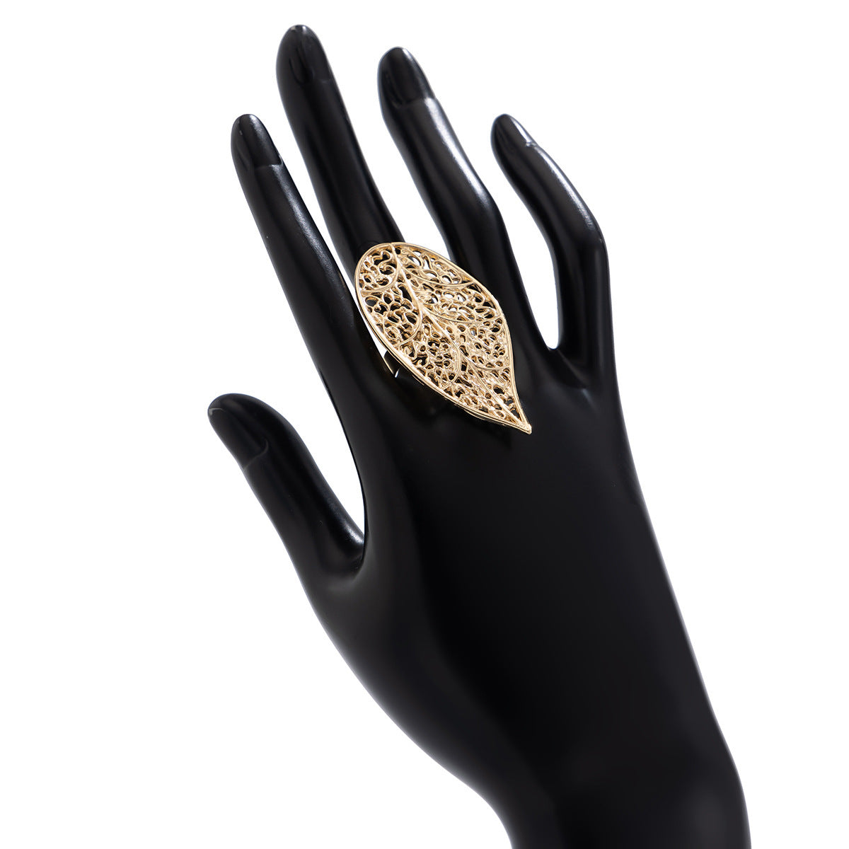 Anello in lega placcato ondulato, geometrico irregolare, vuoto, elegante e casual da donna