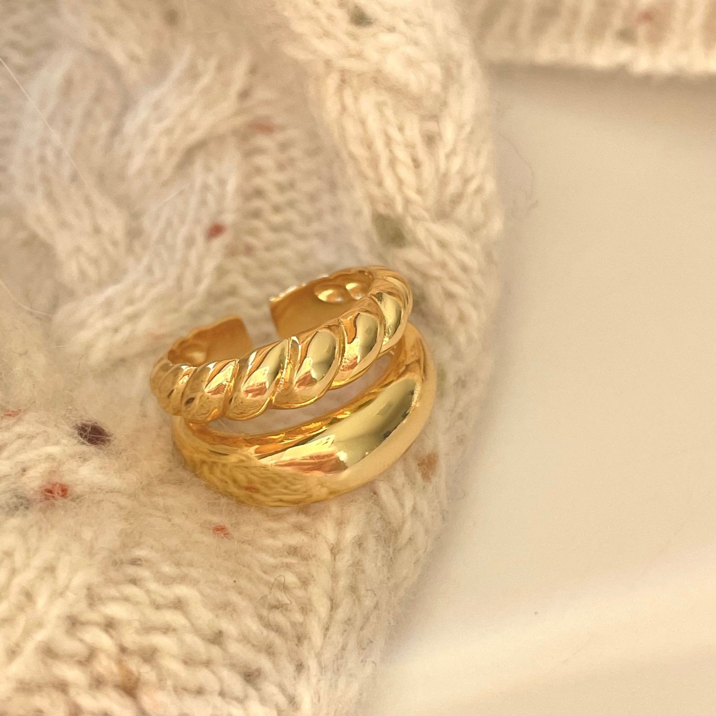 Anillo de plata de ley 925 con forma geométrica irregular minimalista para mujer
