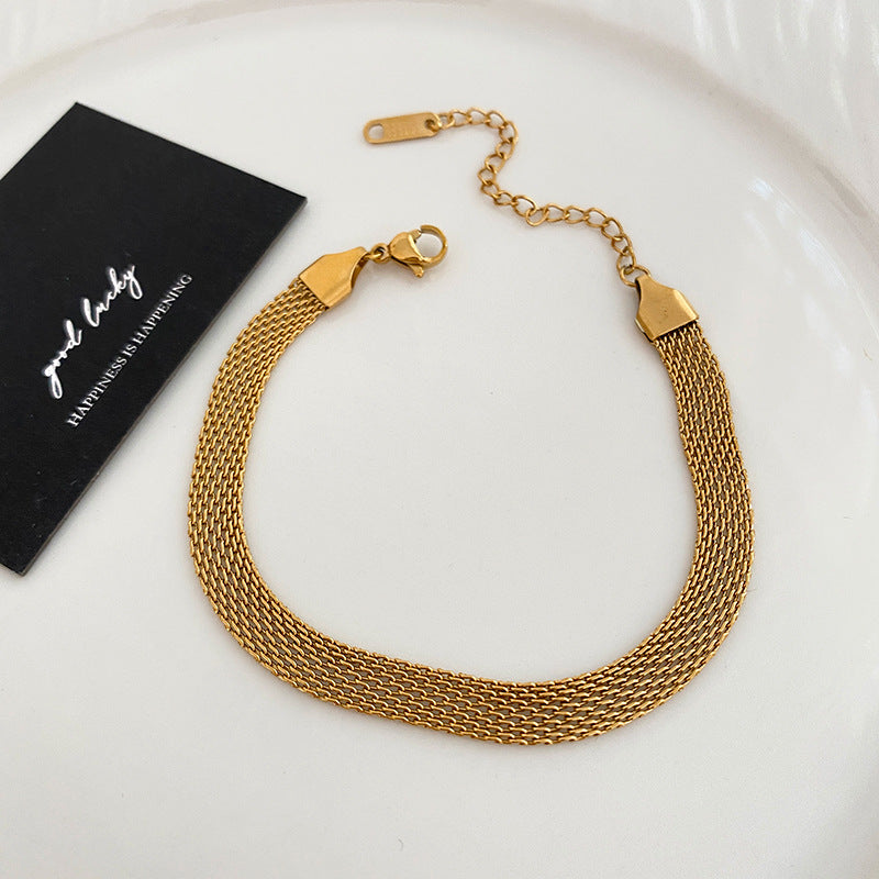 Minimalist Geometric Titanium Steel Plated Necklace Unisex Cable Chain