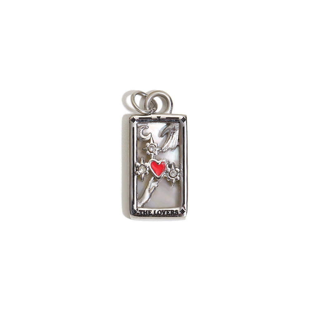 Fashionable Geometric Sun Star Tarot Pendant Necklace in Stainless Steel with 18K Gold Plating