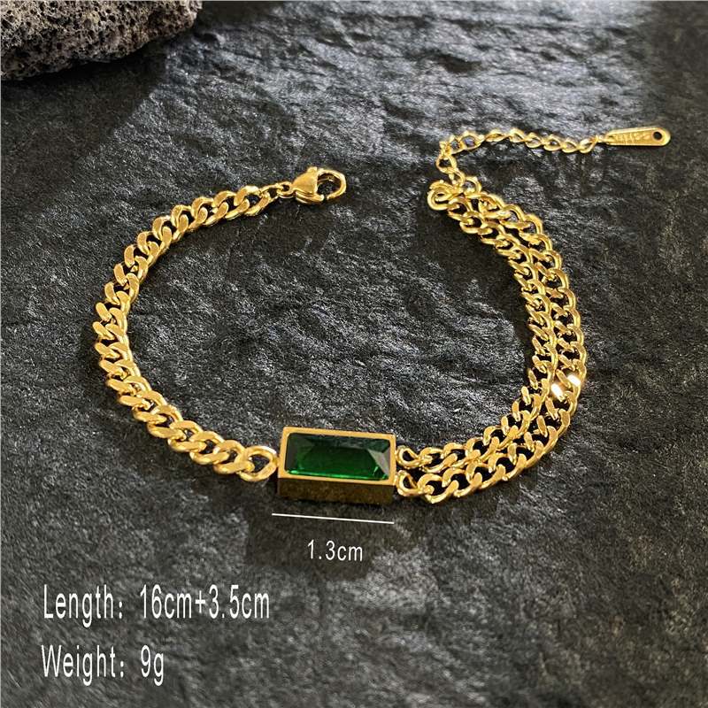 Original Design Heart and Butterfly Shaped Titanium Steel Bracelet with Gold Plating Cuban Chain for Women