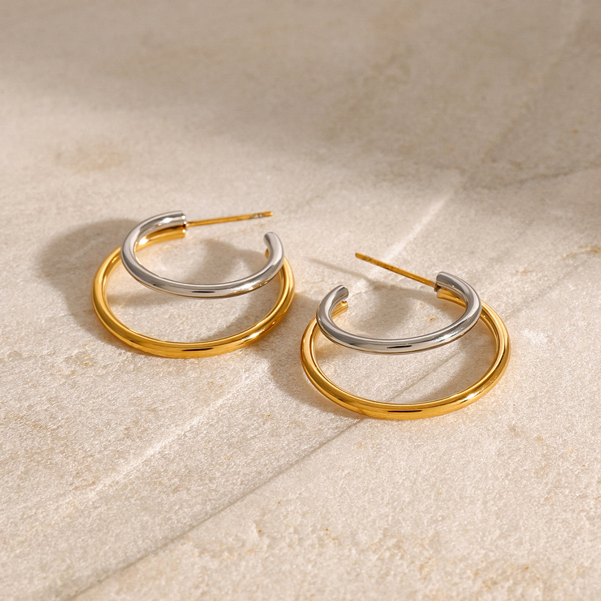 Geometric Letter Stainless Steel Plated Earrings for Women
