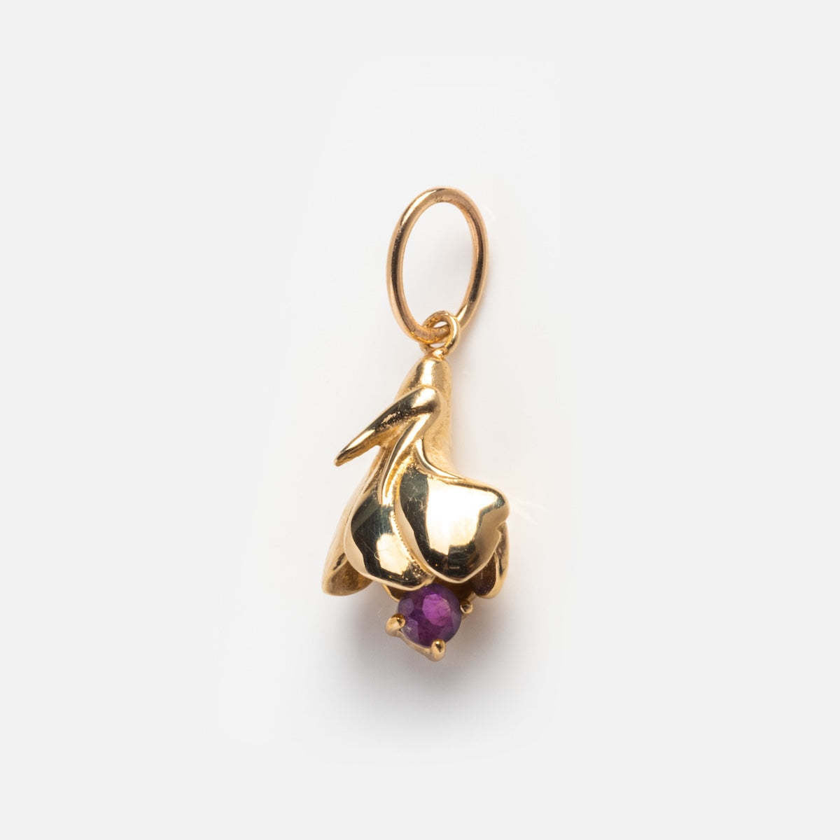 Casual Gold Plated Brass Floral Necklace with Rhinestone Inlay