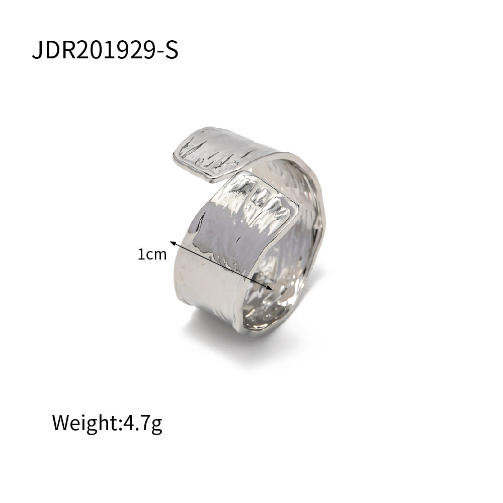 Anello Regolabile in Acciaio Inossidabile con Placcatura in Oro 18K, Forma Geometrica, Gioielli alla Moda per Donne