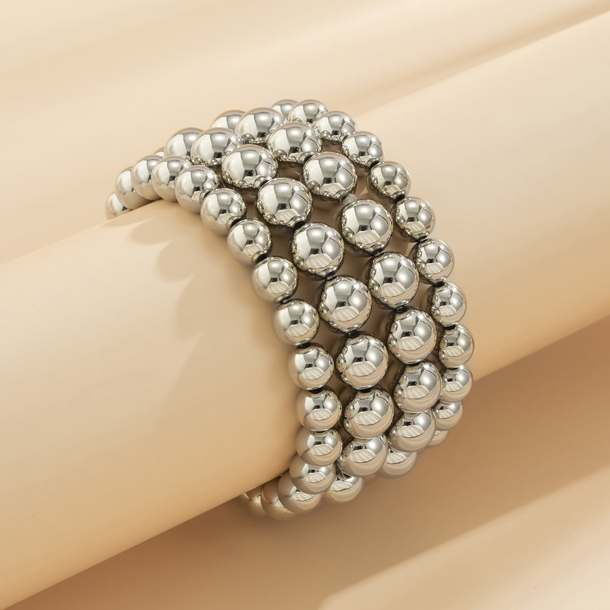 Pulsera de cadena con abalorios geométricos estilo punk para mujer con detalles metálicos galvanizados