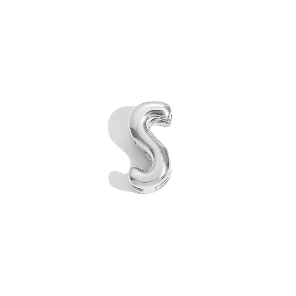 Collana Minimalista con Ciondolo a Lettera da Donna in Acciaio Inox con Placcatura in Oro 18K Design Cavo