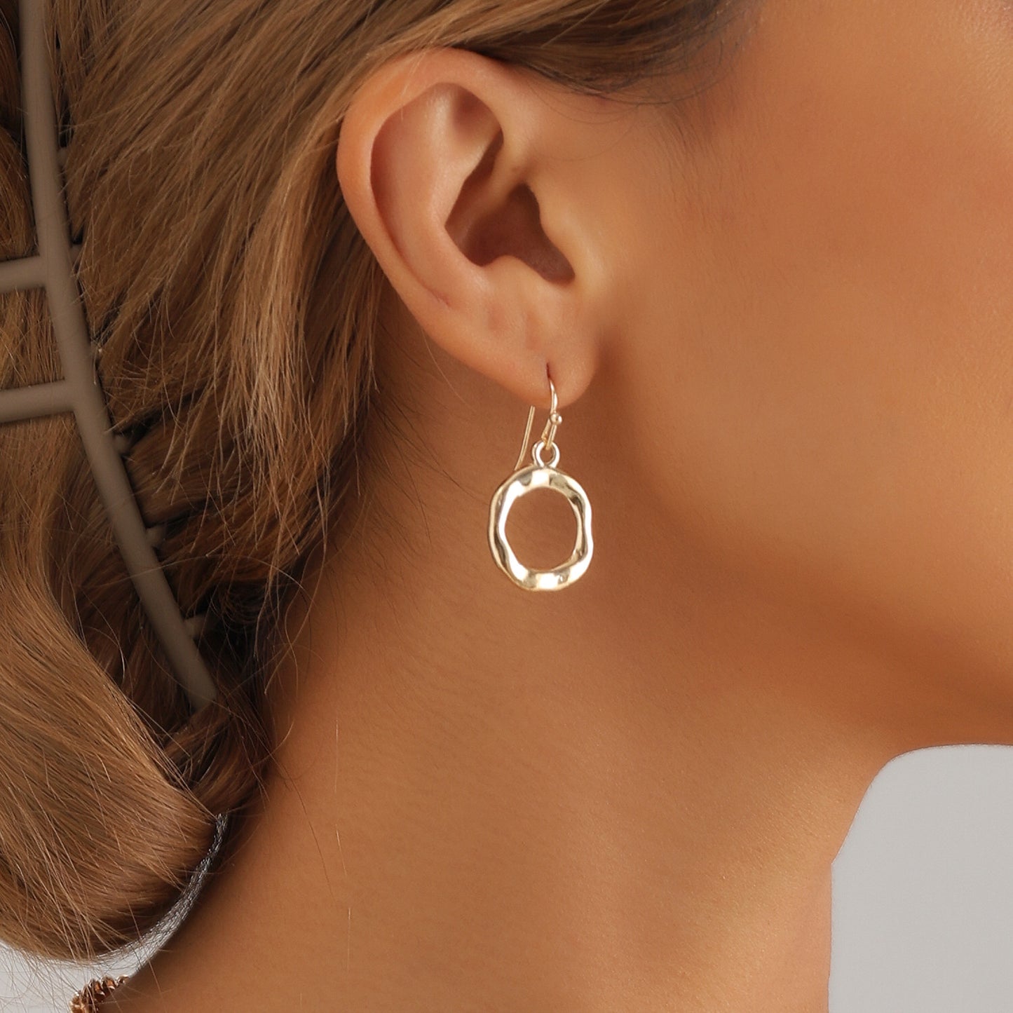 Collar Punk de Círculo Hueco Geométrico para Mujer, Aleación Chapada, Gargantilla de Moda Minimalista