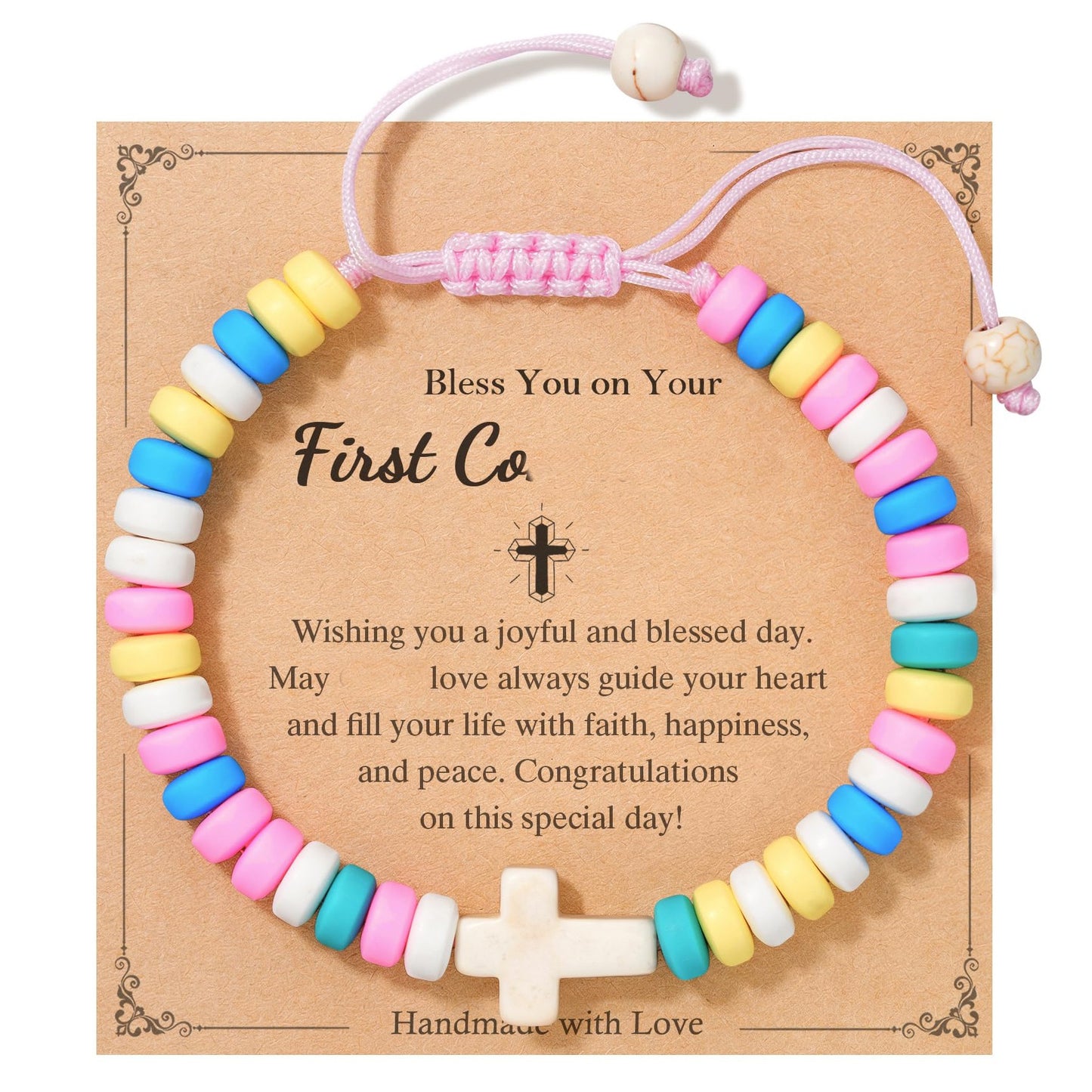 Bohemian Sweet Cross Turquoise Beaded Bracelet for Kids