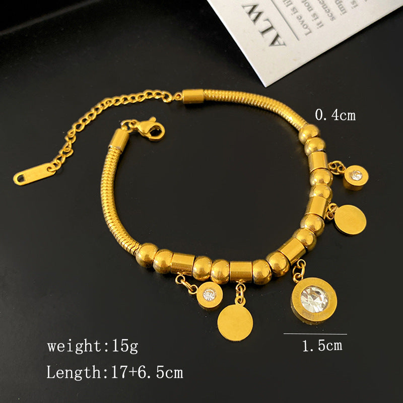 Sweet Minimalist Star Plated Titanium Steel Snake Chain Bracelet