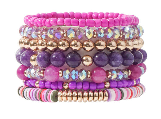 Bohemian Minimalist Crystal Butterfly Square Beaded Bracelet for Women