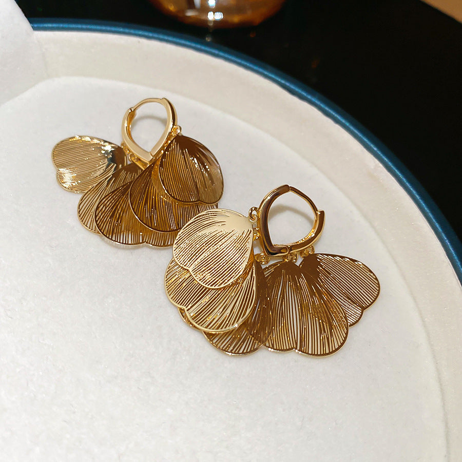 Orecchini a perno geometrici minimalisti in metallo con finitura placcata da donna, gioielli per l'orecchio lussuosi, alla moda e versatili per tutti i giorni