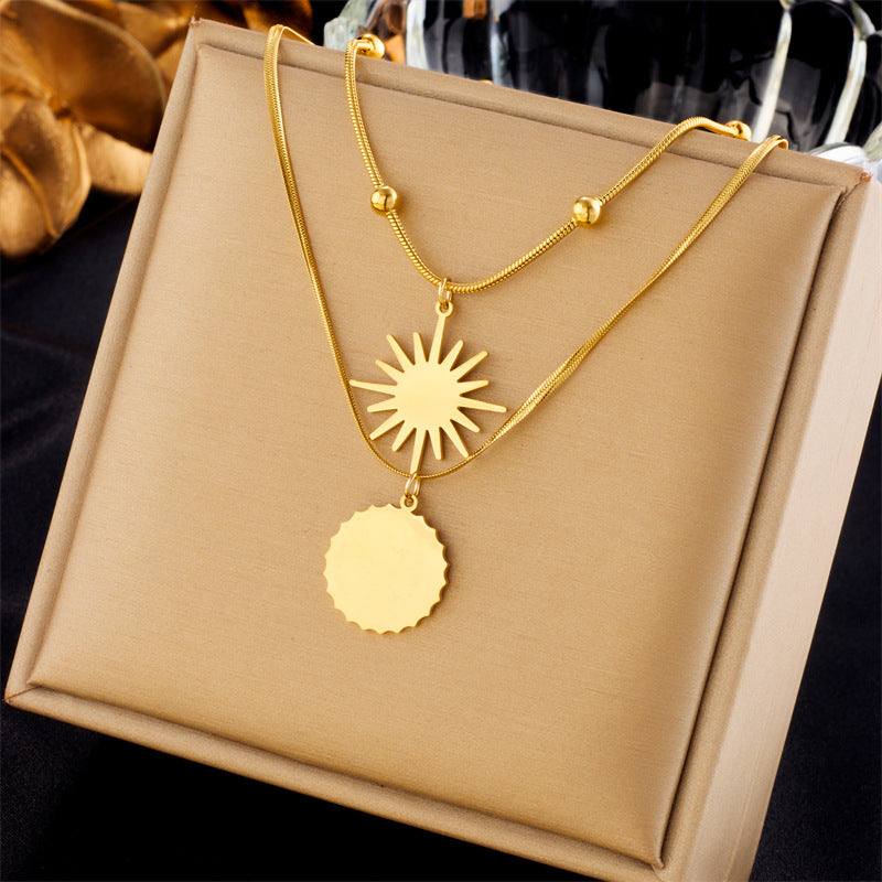 Luxury Minimalist Stainless Steel Star Butterfly Tree of Life Pendant Necklace