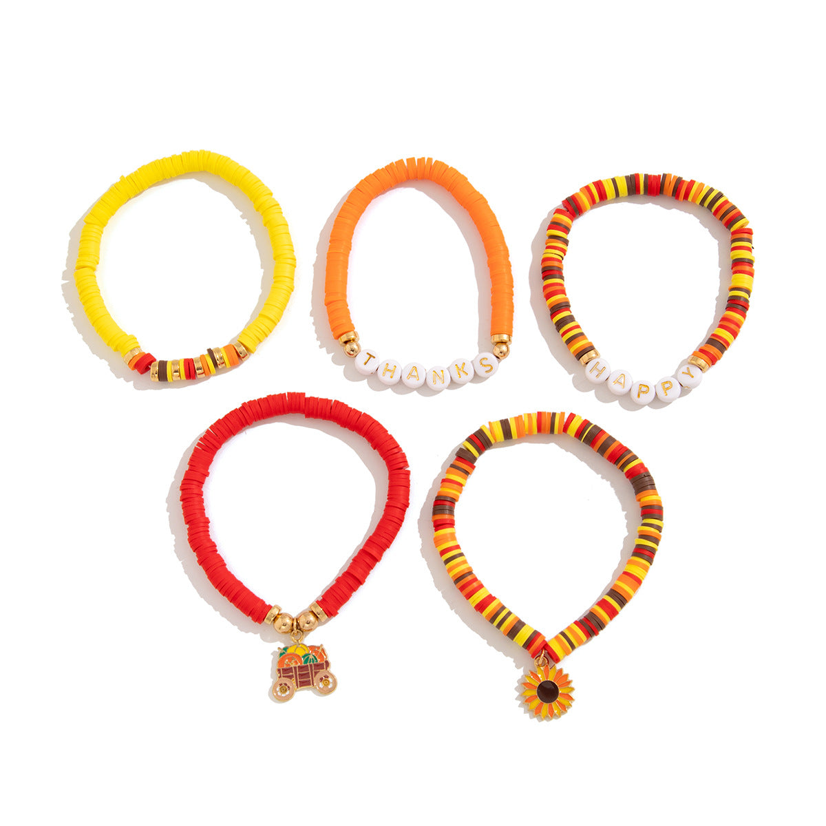 Creative Handmade Plated Resin Leaf Charm Bracelet Set for Women