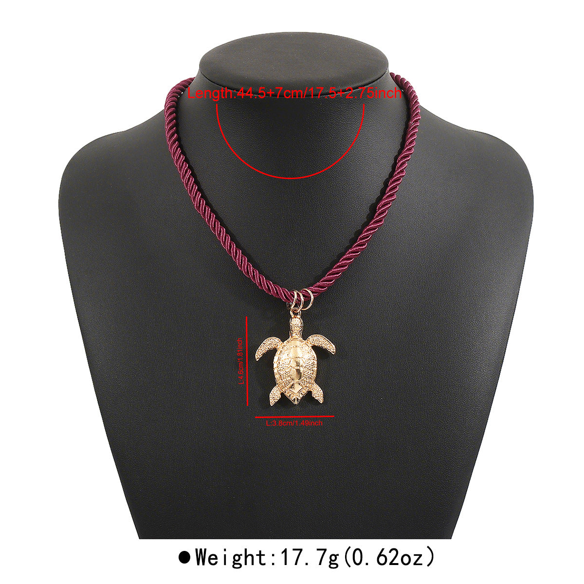Collana con Pendente Artigianale Stile Vacanza Estiva Tartaruga e Conchiglia in Cordino di Poliestere con Finitura in Lega e Smalto da Donna