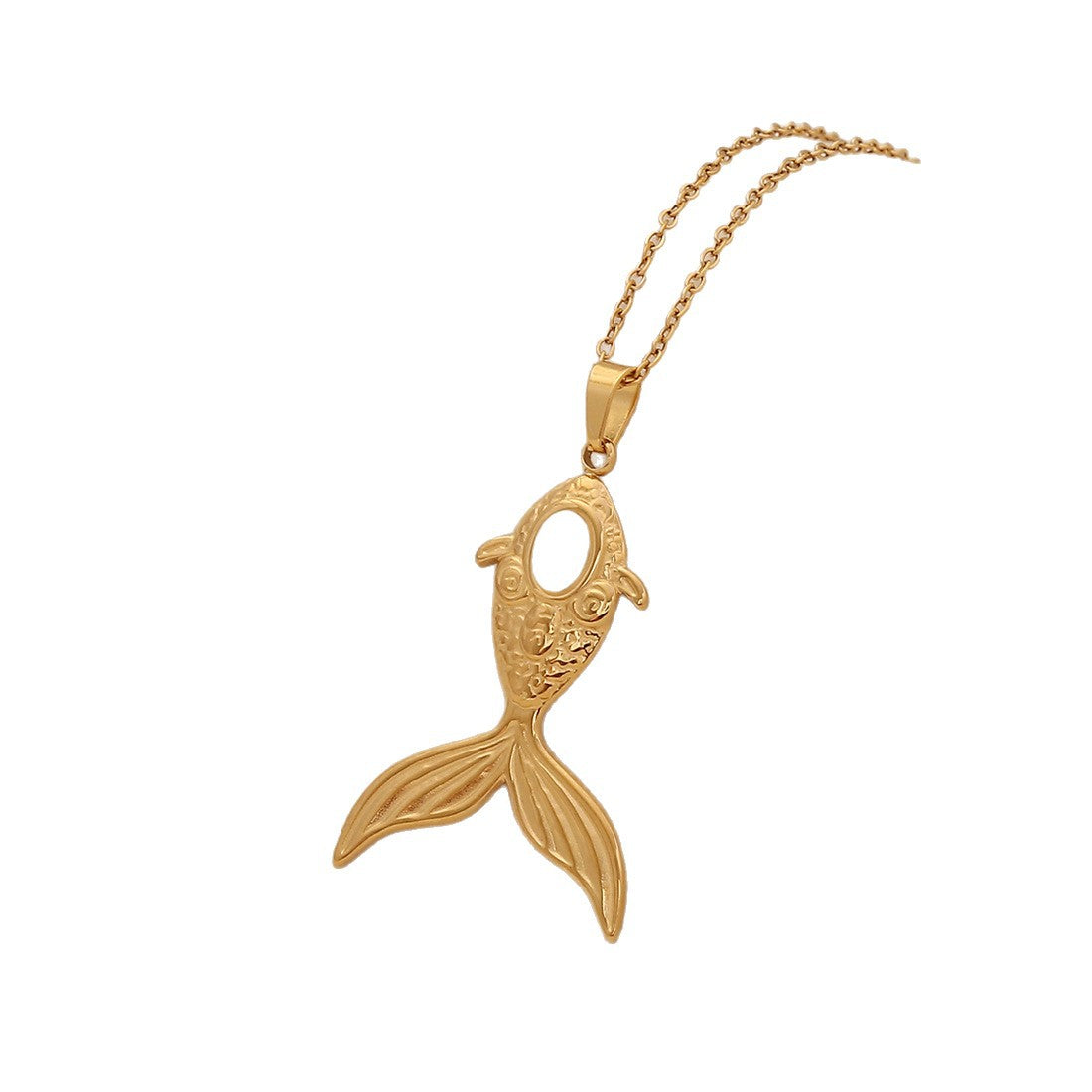 Personalized Stainless Steel Ocean Animal Pendant Necklace with Cat's Eye Stone