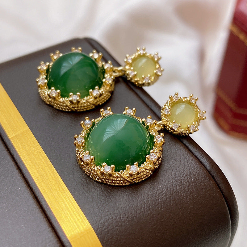 Vintage Geometric Earrings with Gold-Plated Copper Base and Stainless Steel Posts for Women