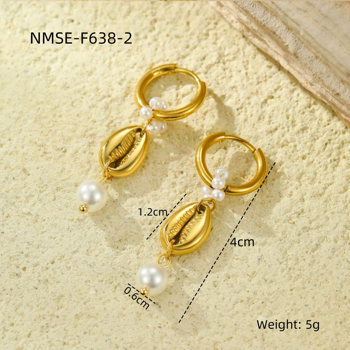 Pendientes de acero inoxidable con forma de estrella de mar, estilo vacacional, con incrustaciones de piedra natural para mujer