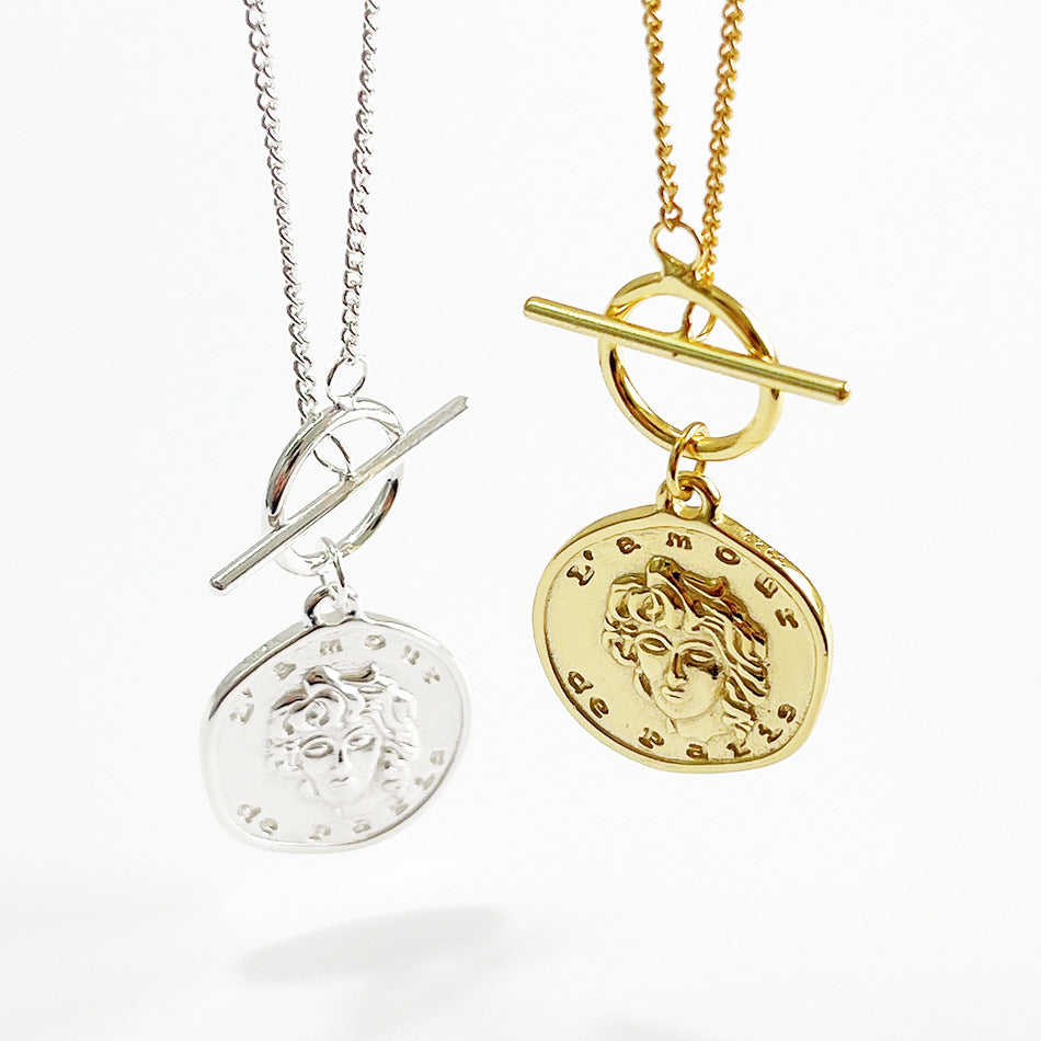 Minimalist Sweet 925 Sterling Silver Gold Plated Round Geometric Pendant Ball Chain Necklace for Women