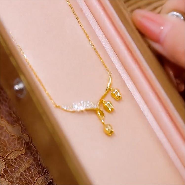 Elegant Orchid Bell Flower Pendant Necklace in Titanium Steel with O-Chain for Women Minimalist Luxury Style