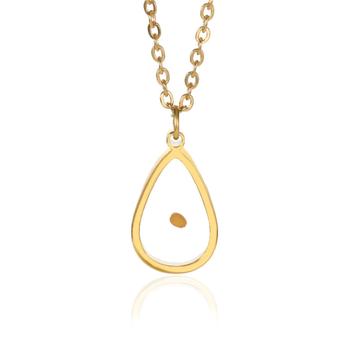 Minimalist Oval Time Pendant Necklace in Stainless Steel with Titanium Steel Charm and Electroplated Finish for Unisex Everyday Wear