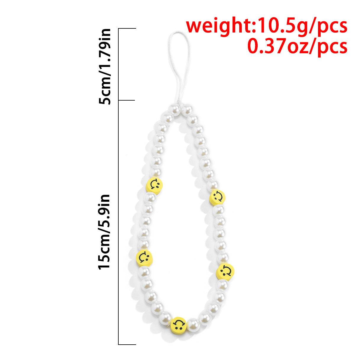 Sweet Handmade Acrylic Pearl Floral Beaded Phone Chain Charm