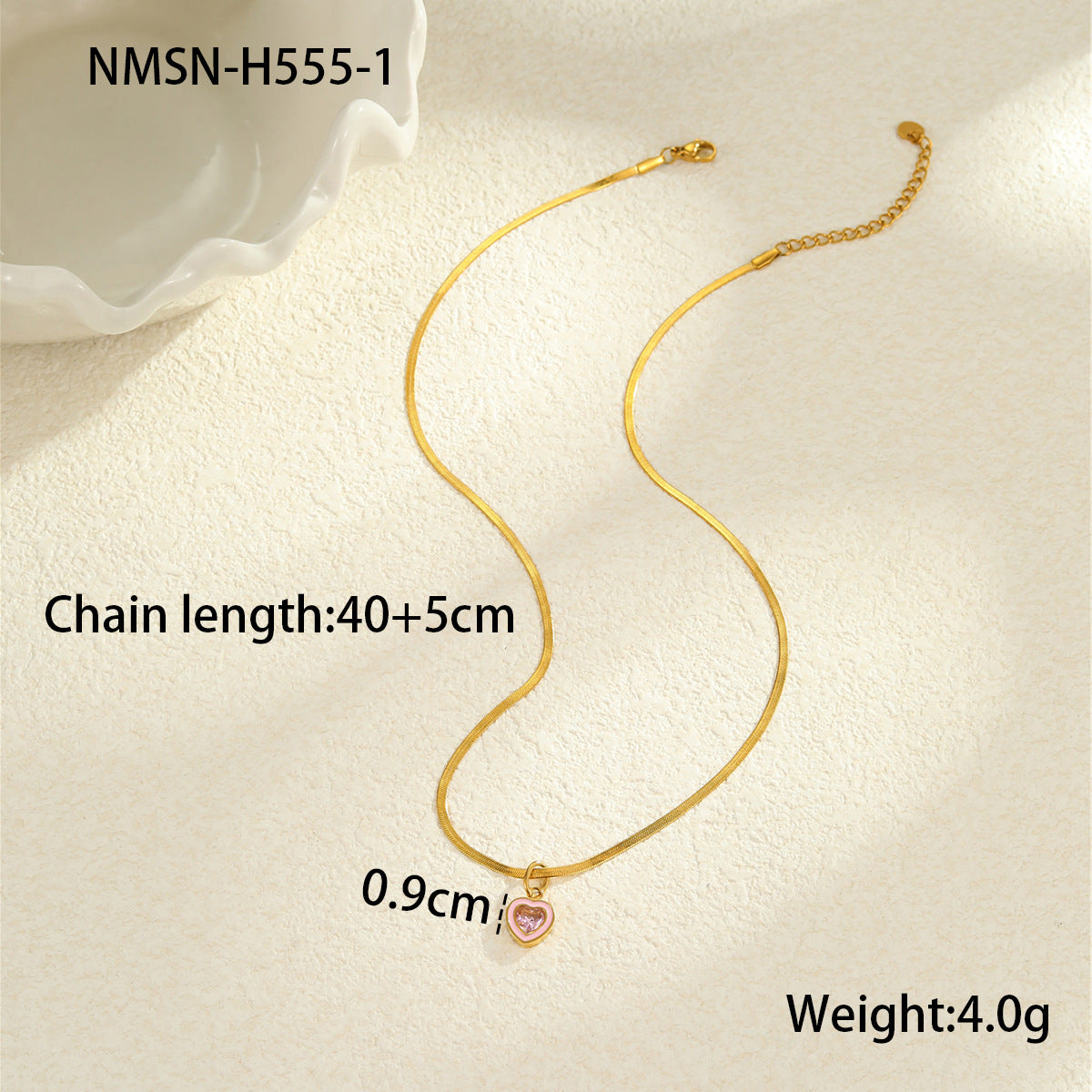 Minimalist Geometric Pendant Necklace in Titanium Steel with 18K Gold Plating for Women