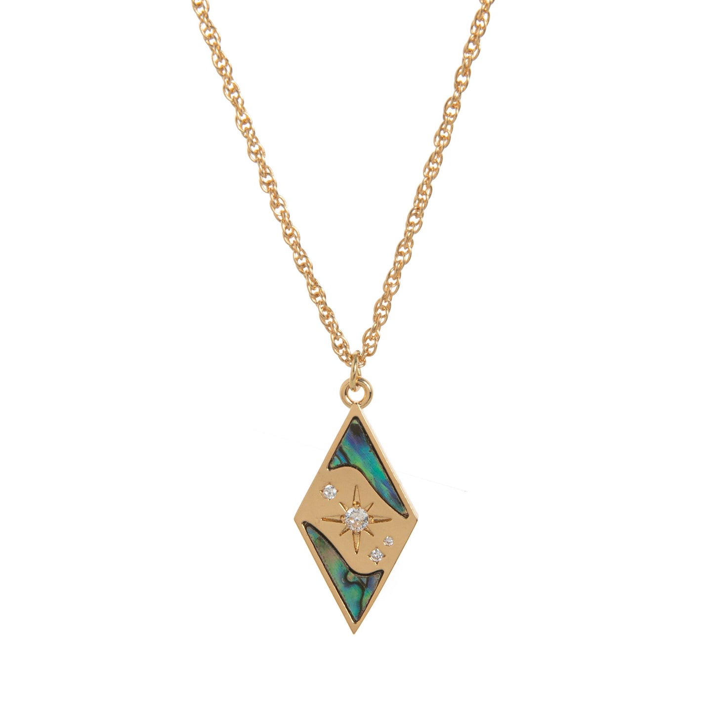 Collana con ciondolo a luna a stella a otto punte geometrica alla moda da donna, con catena in rame placcato e design lungo d'ispirazione vintage