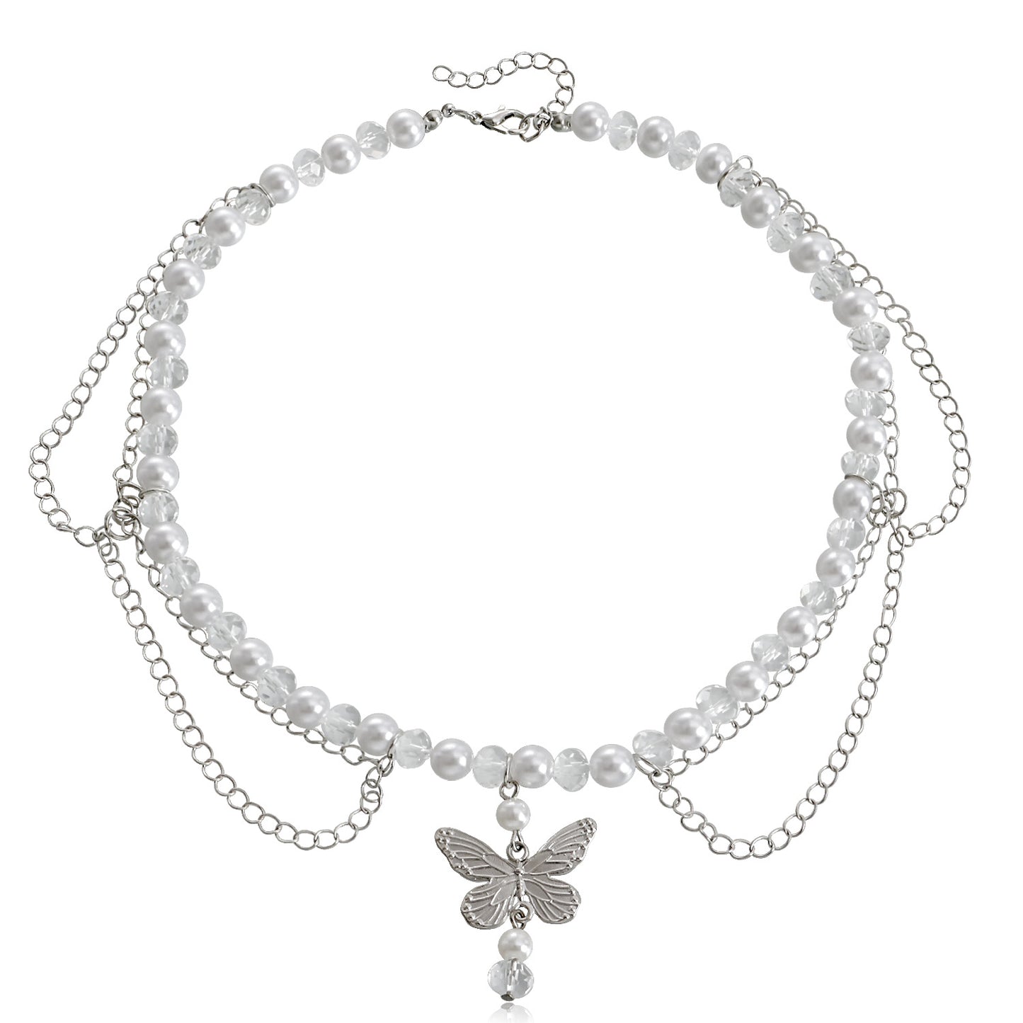 Minimalist Double-Layer Heart Cross Pendant Necklace for Women with Alloy Construction and Electroplated Finish