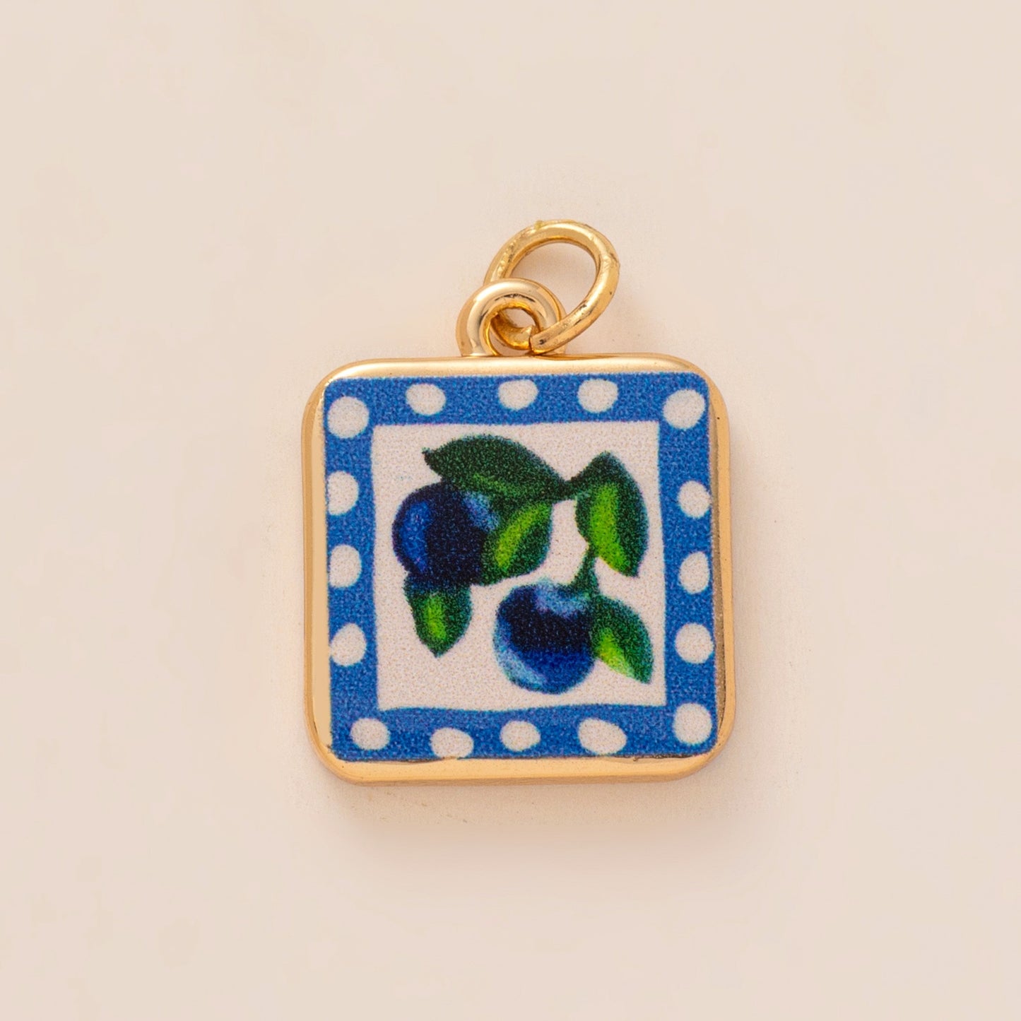 Sweet Floral Heart Brass Plated Drip Oil Charm Bar