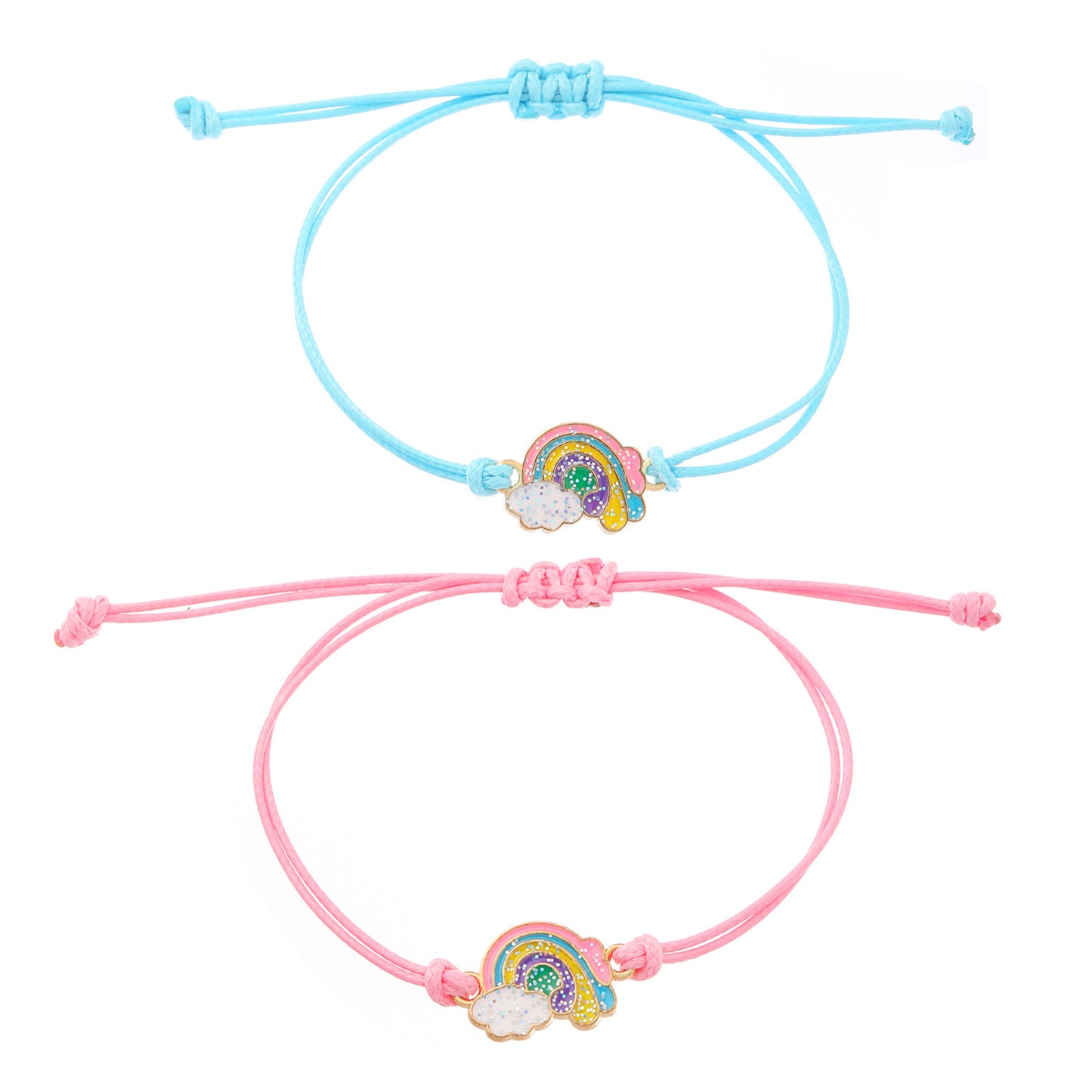 Sweet Heart Star Butterfly Floral Alloy Bracelet Unisex Handmade Woven Cord