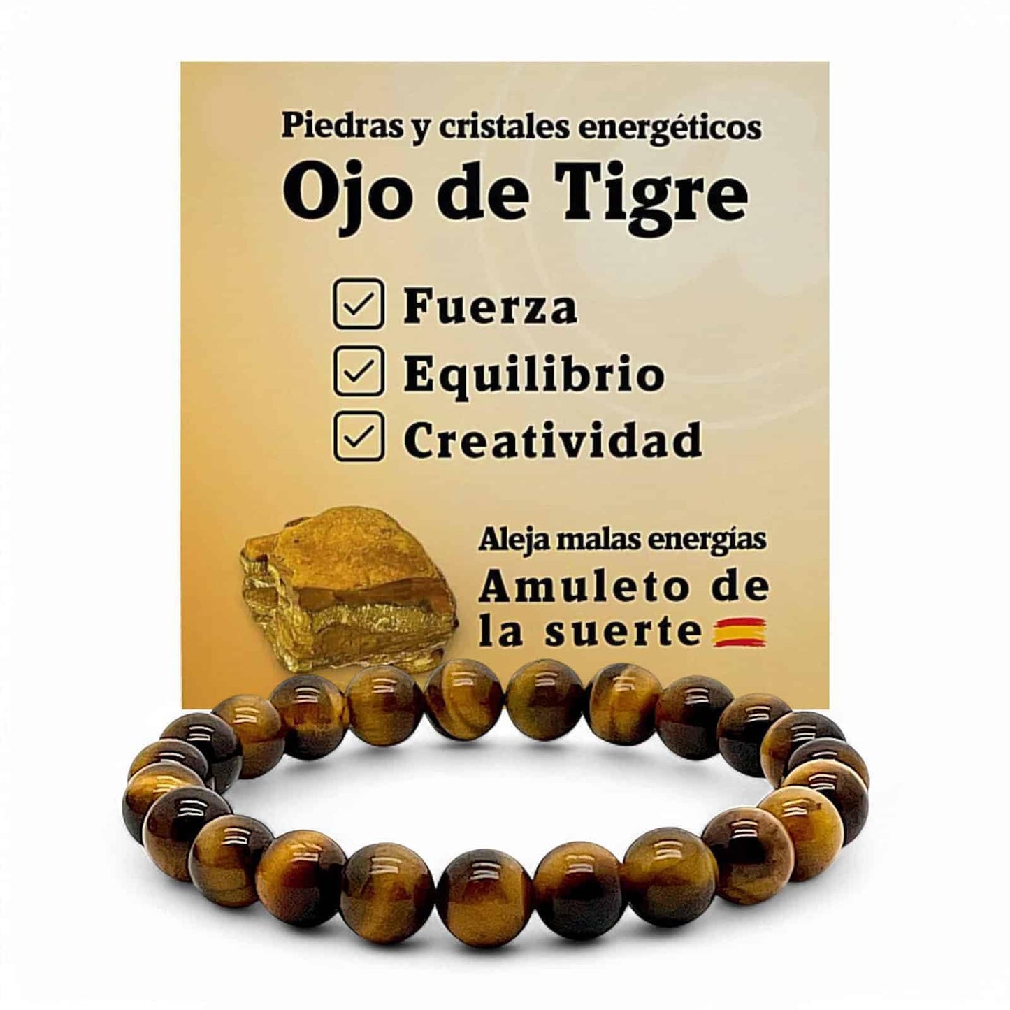 Unisex Natural Stone Floral Pattern Stretch Bracelet