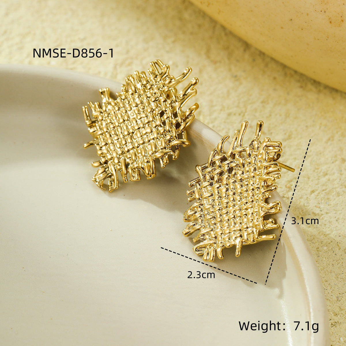 Orecchini da donna vintage geometrici in acciaio inossidabile placcati oro 18K