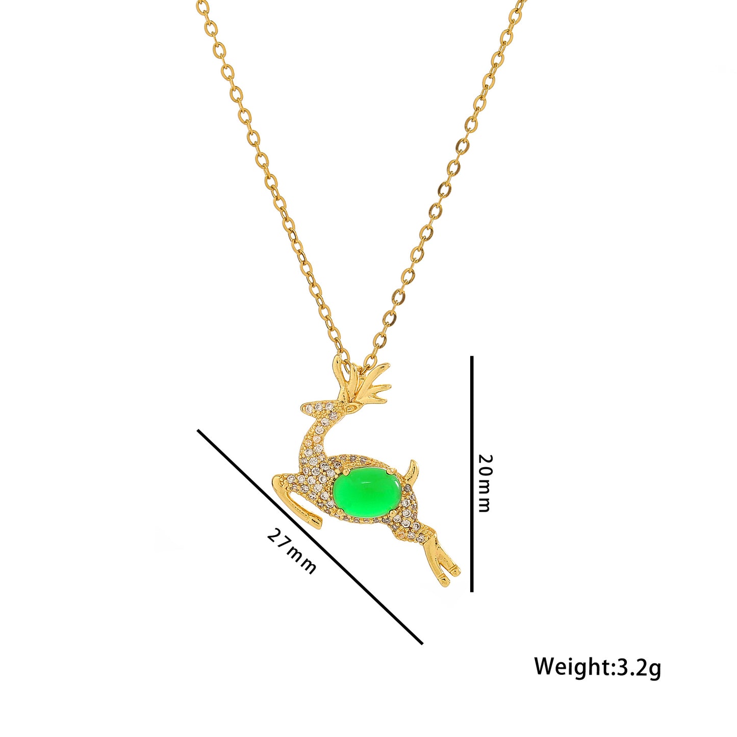 Minimalist Deer Pendant Necklace for Women in Titanium Steel with Electroplated Finish on O-Chain