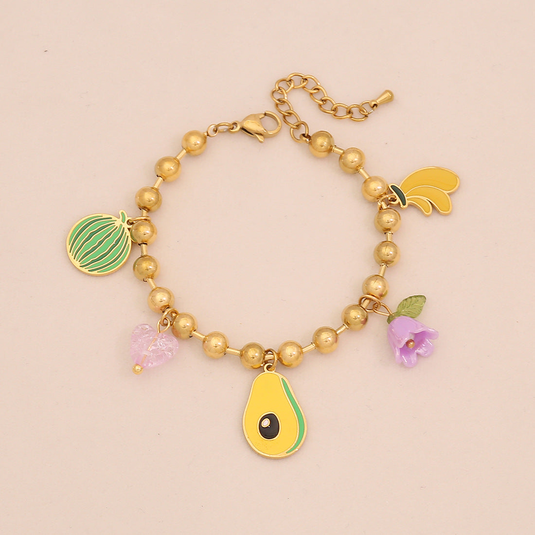 Set Collana con Ciondolo a Forma di Frutta Giocosa con Catena in Acciaio Inossidabile e Finitura Elettroplaccata per Donna