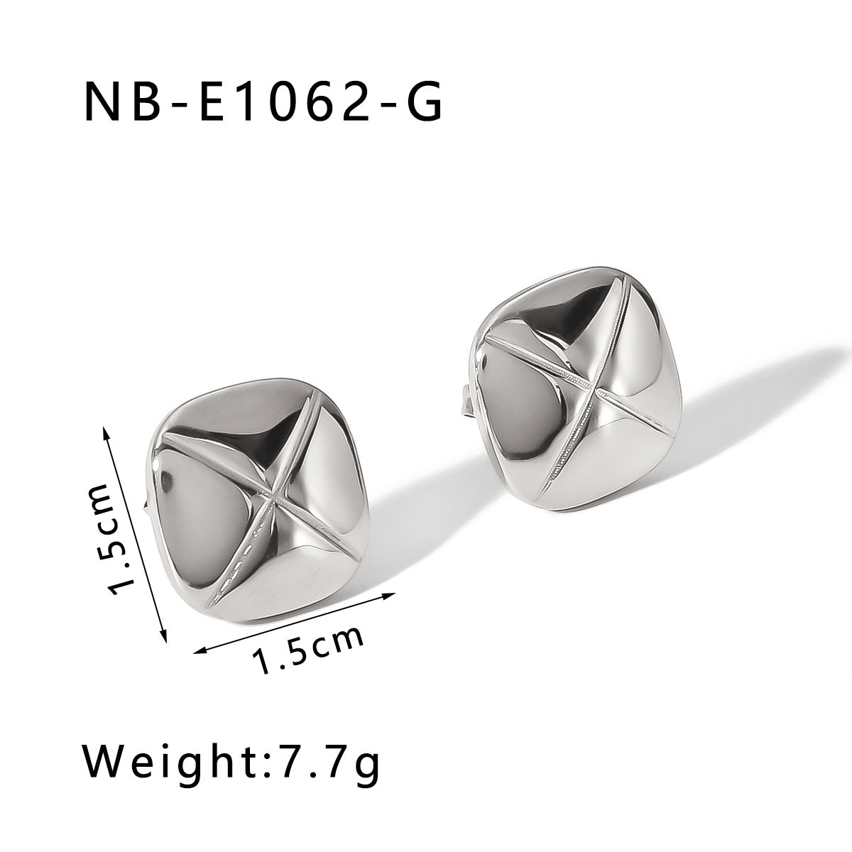 Orecchini ipoallergenici in acciaio inossidabile placcato oro 18 carati a forma di cuore con intarsio di perle a stella a otto punte geometrica a forma di C minimalista